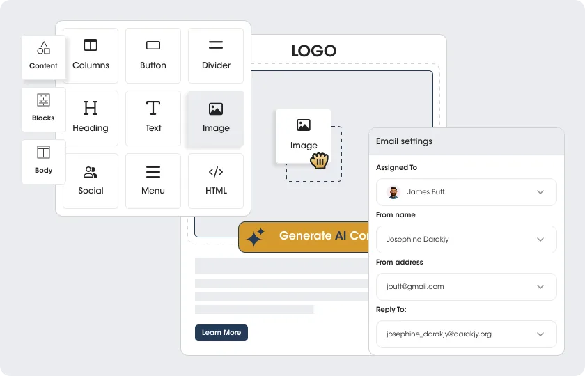 Telagus email campaign builder