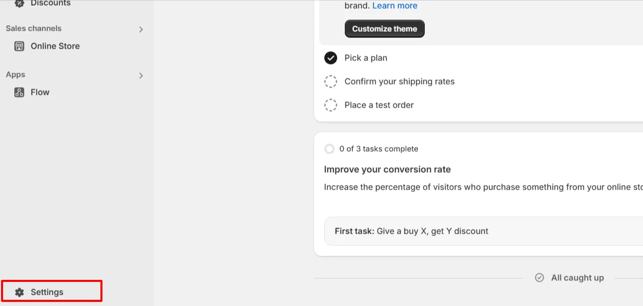 Shopify integration, step 1