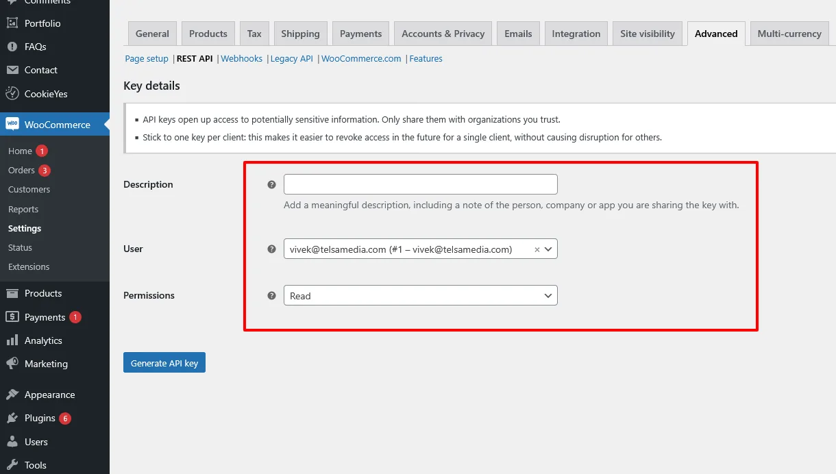 WooCommerce integration, step 4